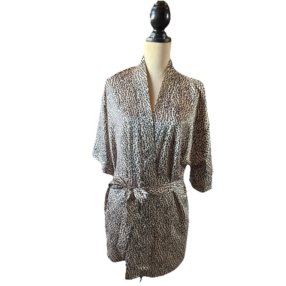Cassandra Intimates Leopard Print Robe S/M New